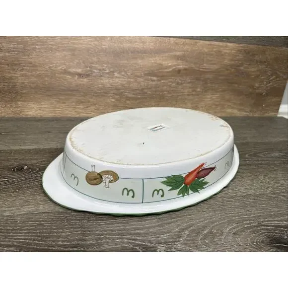 Vintage ITALCHEF Italy Stoneware Oval Baking Dish Oven Proof 17x11.5”